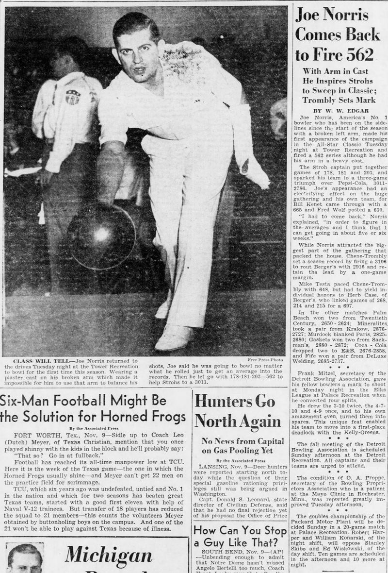 Tower Recreation - Joe Norris Nov 10 1943 (newer photo)